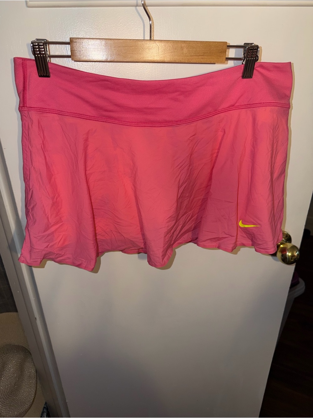 Nike Hot Pink Tennis Skirt with Yellow Swoosh
